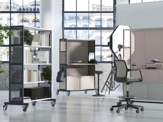 Mobiler Arbeitsplatz & Regalsystem - 4